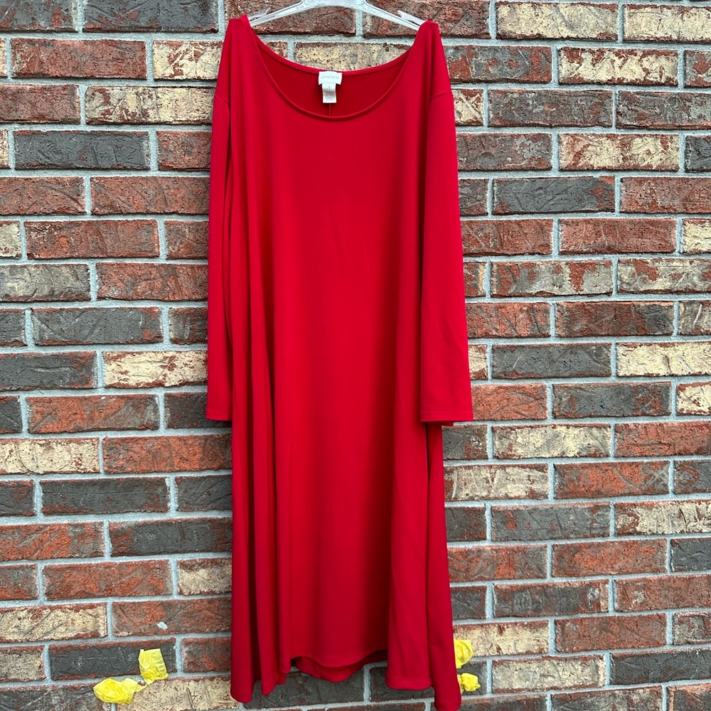 Chico red dress size 4 a Line flared dress